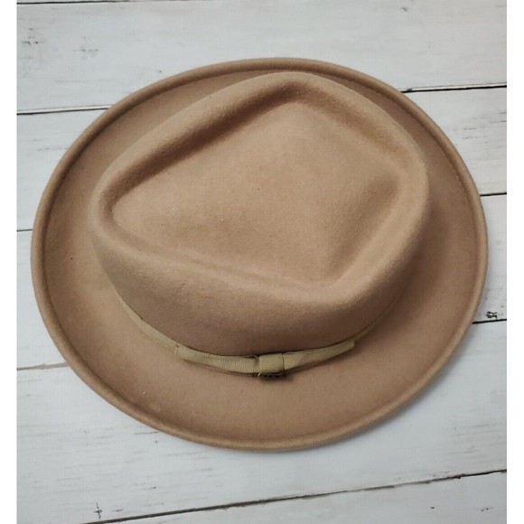 SCALA Classico 100% Wool Tan Fedora Hat Village Dorfman Pacific Men's Small - Picture 5 of 12